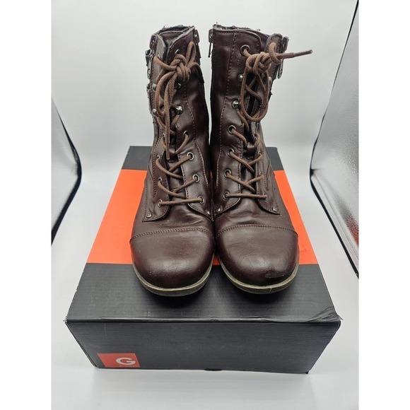 Guess Women's Dark Brown Boot Bootie Size 10M Barb Style - Picture 12 of 14